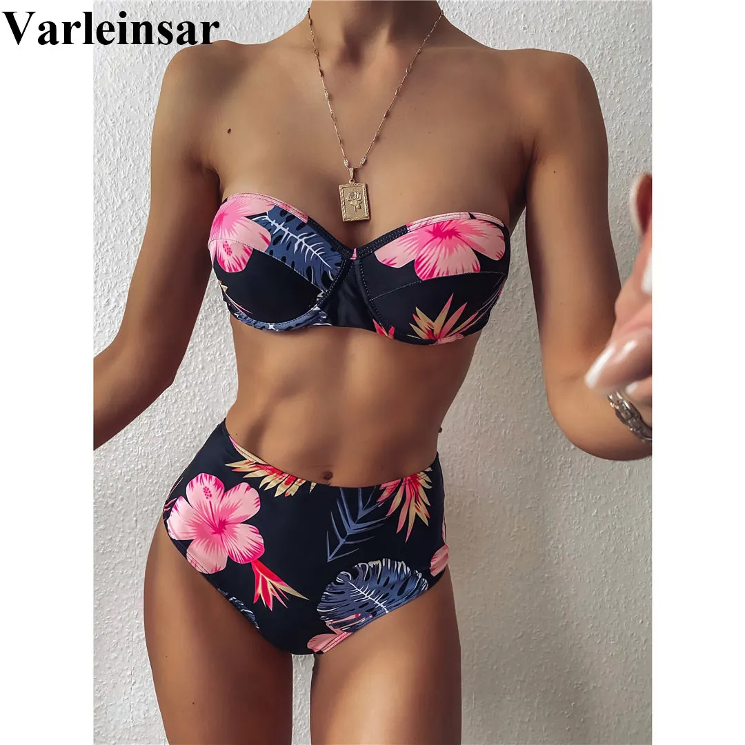 strapless high waisted bikini