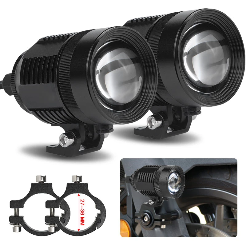 Motorcycle Spotlight 12V 30W Adjustment Laser Barrel External Spotlight