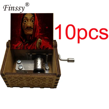 

10pcs MIX WHOESALE la casa de papel bella ciao music theme Kids Music Box Handy Crank Musical box Birthday Gift Toys large stock