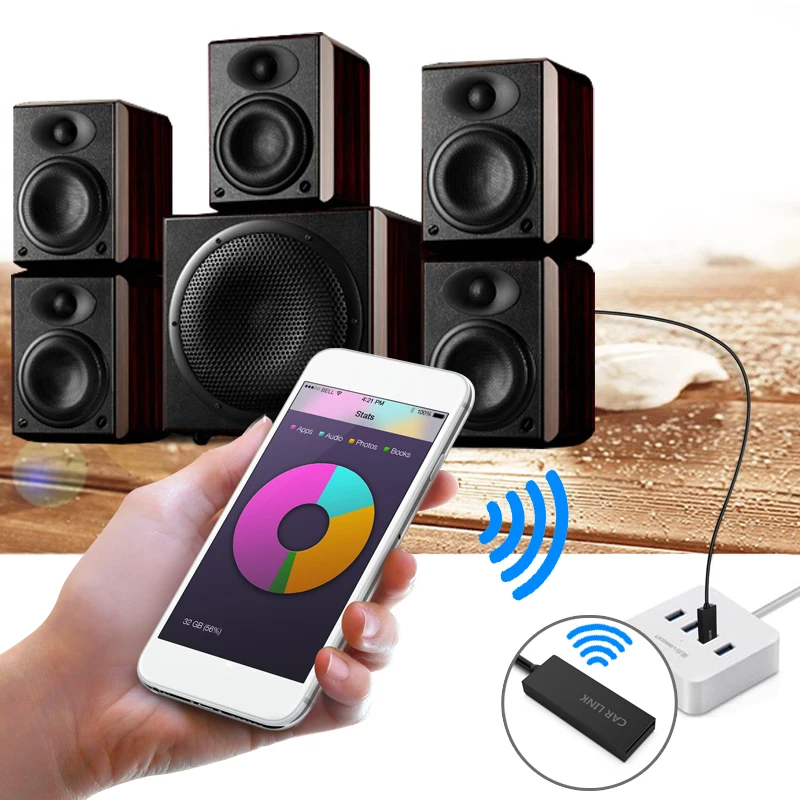 Мини беспроводной Bluetooth приемник USB до 3,5 мм разъем Bluetooth автомобильный аудио-приемный адаптер громкой связи с микрофоном для автомобиля Bluetooth