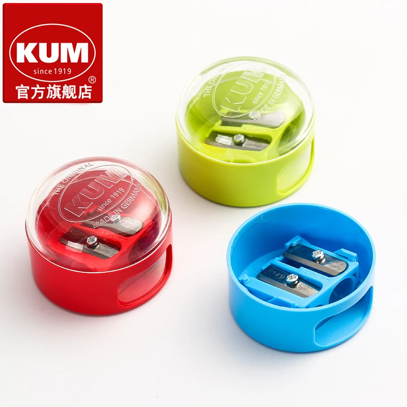 

Kum 208K2 Double Hole Pencil Sharpeners with Waste Container Dome Lid Sharp Carbon Steel Blade Cutting 8/11cm Pencil