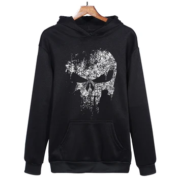 

Navy blue/black Fashion brand Punisher hoodie men Hooded Anime skull hoodies new casual male Sweatshirt homme hip hop sportswear