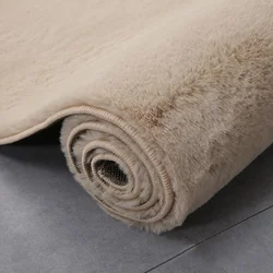 Imitation Rabbit Fur Carpet Comfortable Soft Plush Rug Modern Simple Bedroom/living Room Balcony Cushion Solid Color Sofa Mat