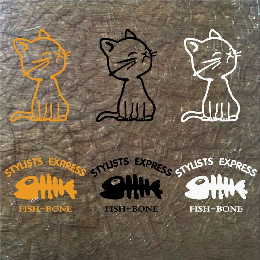 С рисунком кота и рыбки Золотая Рыбка Кости гладить на передачи тепла винил