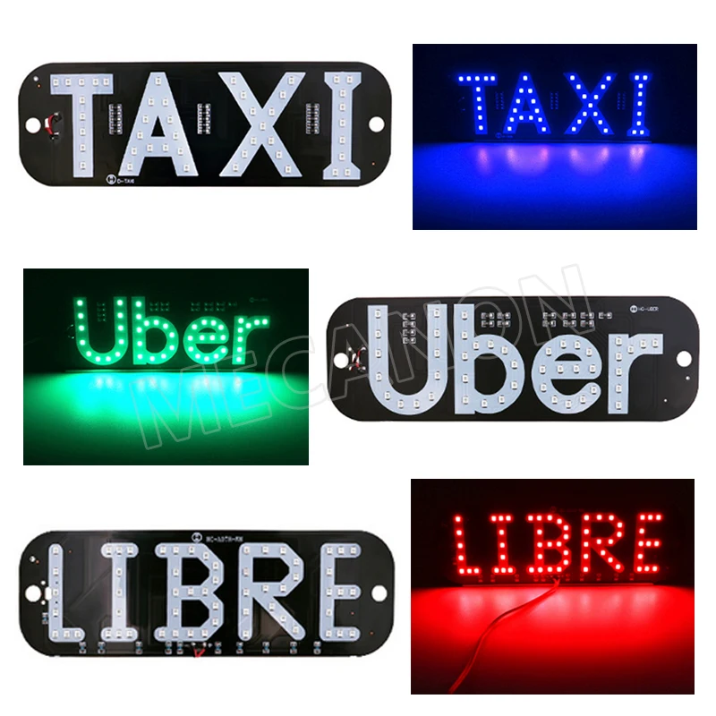 car light taxi driver uber roof lamp led suction cup indicator car cigarette lighter head-3-水印