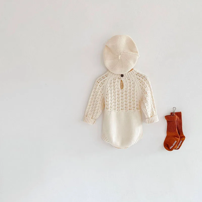 Newborn Baby Girls Knitted Bodysuit Romper Spring Outfit