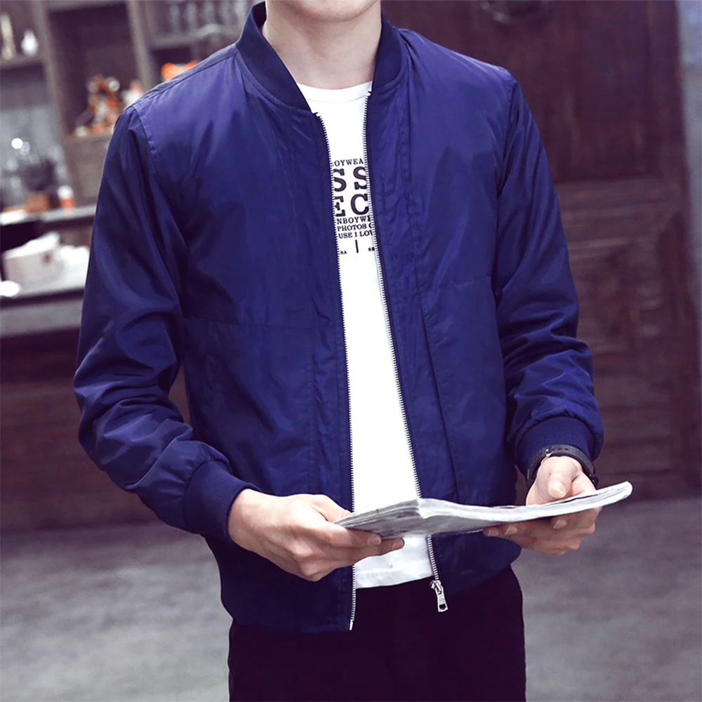 European and American youth spring men's clothing simple versatile comfortable large jacket Bomber Jacket | Мужская одежда