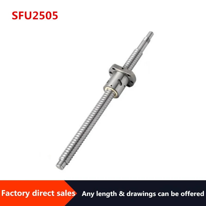 Ballscrew SFU2505-any length 100mm to 2050mm Ball Screw with ball nut End Machined CNC parts | Обустройство дома