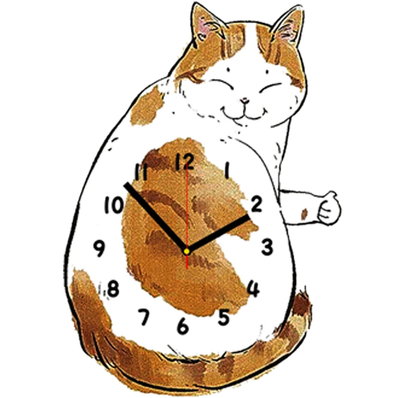 Литературной мультфильм cat гостиная модные бытовые современный Ши Ин часы креативное искусство немой настенные часы с изображением кошек