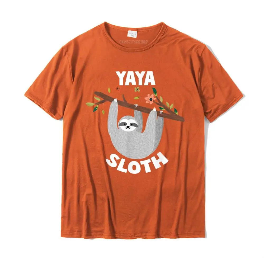 Printed On Normal Men's T Shirts Dominant Autumn Short Sleeve O-Neck 100% Cotton Tops Shirts Normal Tshirts Free Shipping Yaya Sloth Matching Family Shirts For Menwomen Shirts T-Shirt__MZ22752 orange