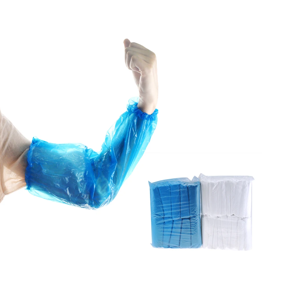 Waterproof Oversleeves 100 / pack waterproof and oil-proof disposable arm sleeves elastic bands household cleaning supplies long sleeve sleeves