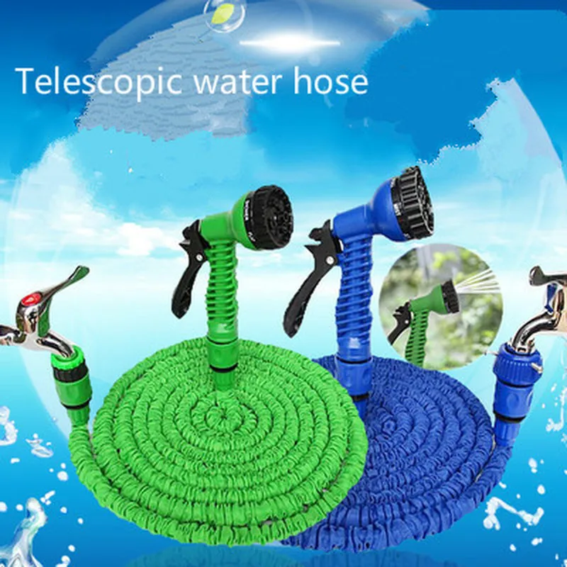25FT-250FT Garden Hose Expandable Magic Flexible Water Hose EU Hose Plastic Hoses Pipe With Spray Gun To Watering Car Wash Spray