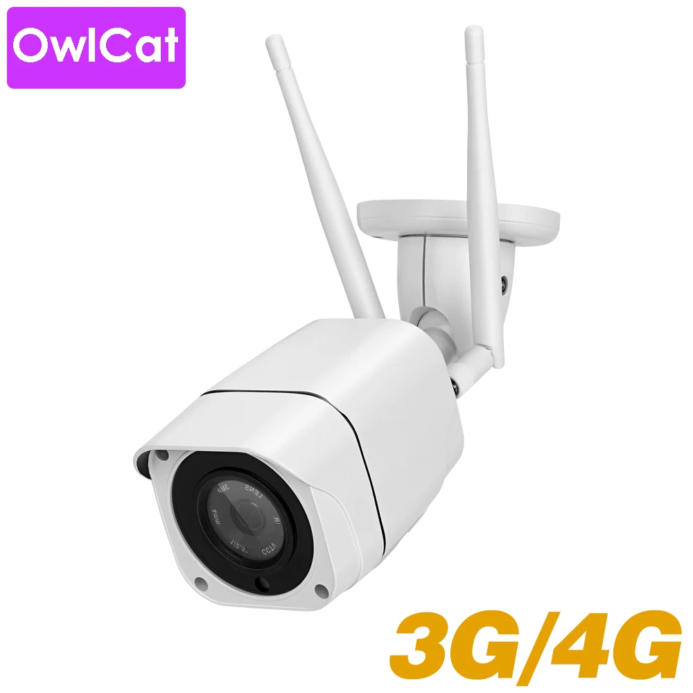 

OwlCat 1080P 3G 4G SIM Card Camera Mifi Outdoor HD Bullet Camera Wireless IR Night Smartphone Remote Video Audio Camera Memory