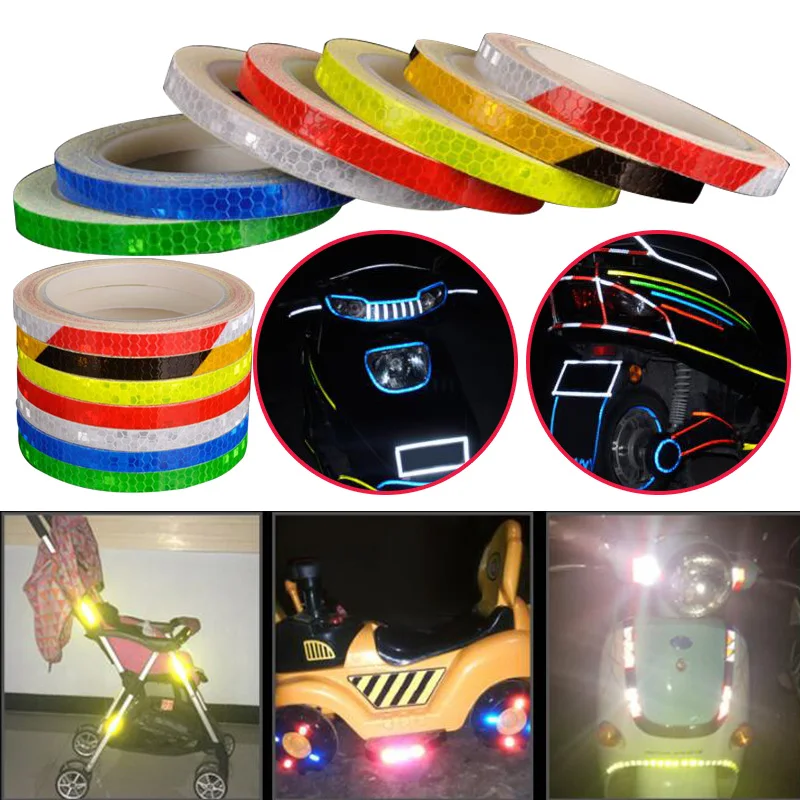 Car Bike Motorcycle Attachable Ornament 8M Waterproof Reflective Sticker