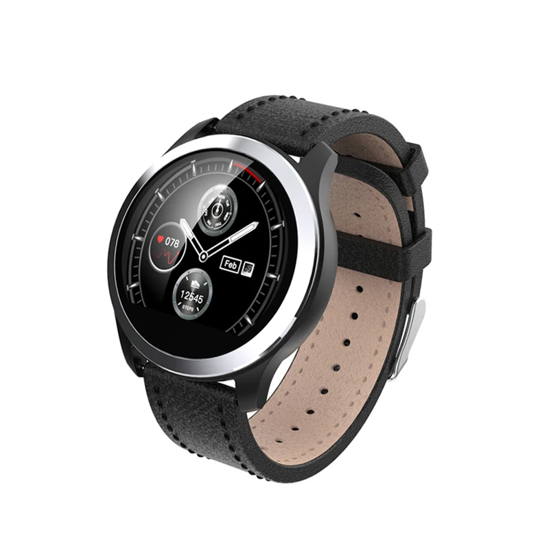 leather black Смарт-часы DeaGea ECG PPG с монитором сердечного ритма Z03, трекер спортивной активности IP68, умные часы для мужчин, подключаются к Android IOS Apple iPhone - Color: leather black
