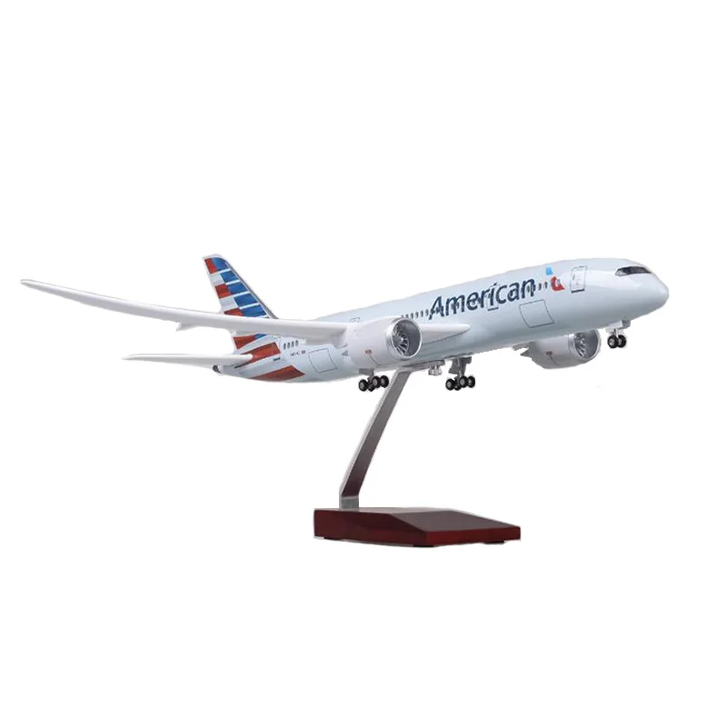 1/130 масштаб 47 см самолет Boeing B787 Dreamliner Американская модель авиалиний W светильник и