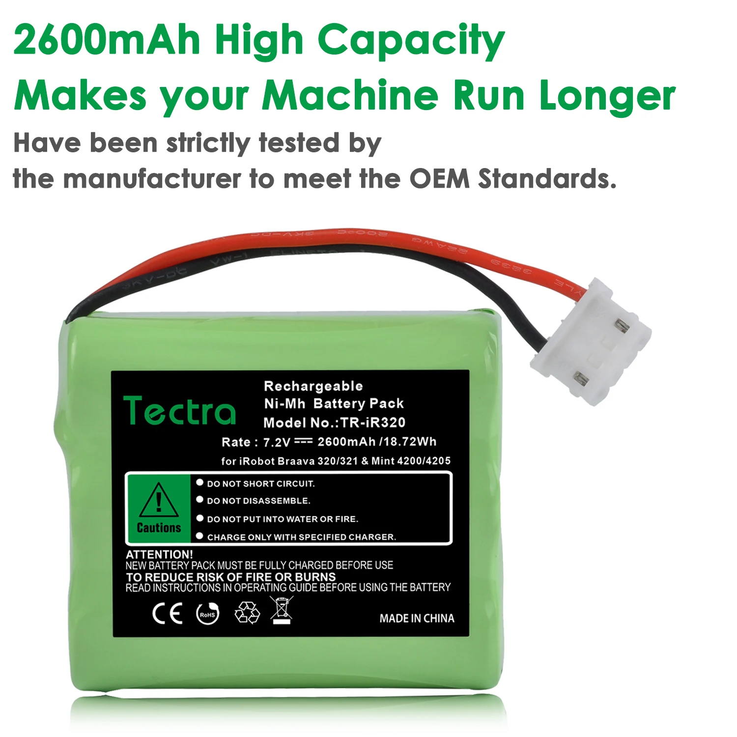 7.2V Ni MH Battery 2600mAh for iRobot 