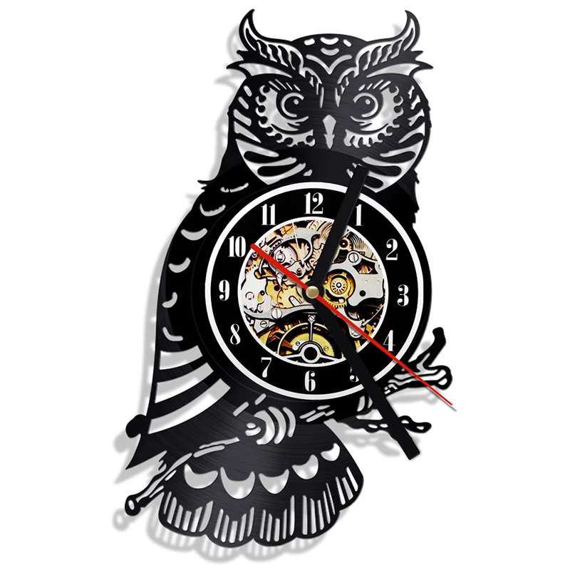 Owl Vinyl Record Wall Clock, Retro Home Decoration Clock 今だけ限定15OFFクーポン発行中
