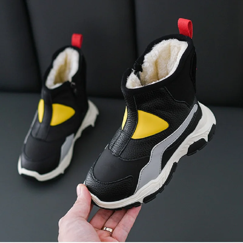 

Kids Snow Boots Boys Shoes 2019 New Korean Fashion Winter Children's Warm Plush Felt Boots Girls Litter Big Kids Footware
