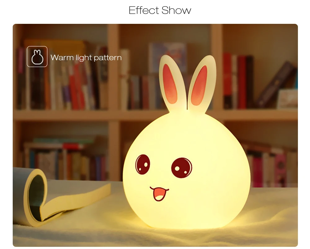 USB Lovely Rabbit Silicone LED Night Light