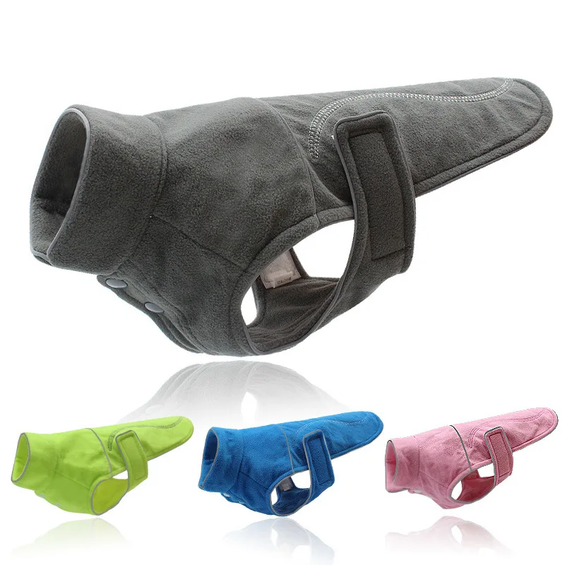 2019 Solid Fleece Pet Clothes Large Small Dogs Winter Coat Jacket Reflective Wholesale Product Autuman Clothing | Дом и сад