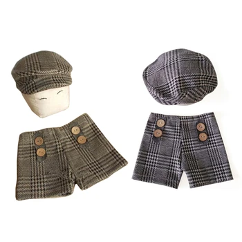 

2020 New Pants and Hat Set Accessories for Newborn Photography Props Costume Infant Baby Boy Little Gentleman Outfit