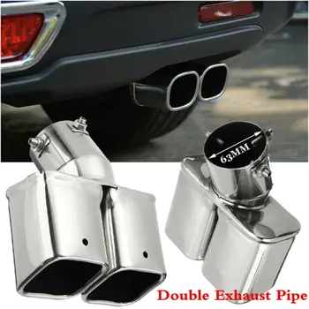 

Stainless Steel Exhaust pipe Car Tail Bent Double Exhaust Pipe Tip Cover
