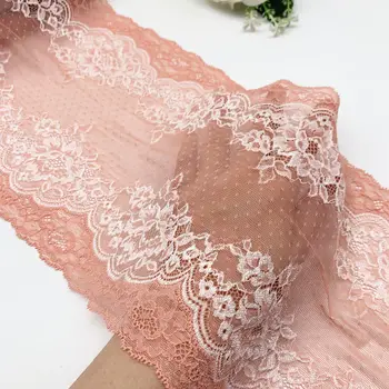 

3y/lot Width 20cm Pink Elastic Stretch Lace Trim For Lingerie Sewing Craft DIY Apparel Fabric Lace Doll Garment Accessory BJD