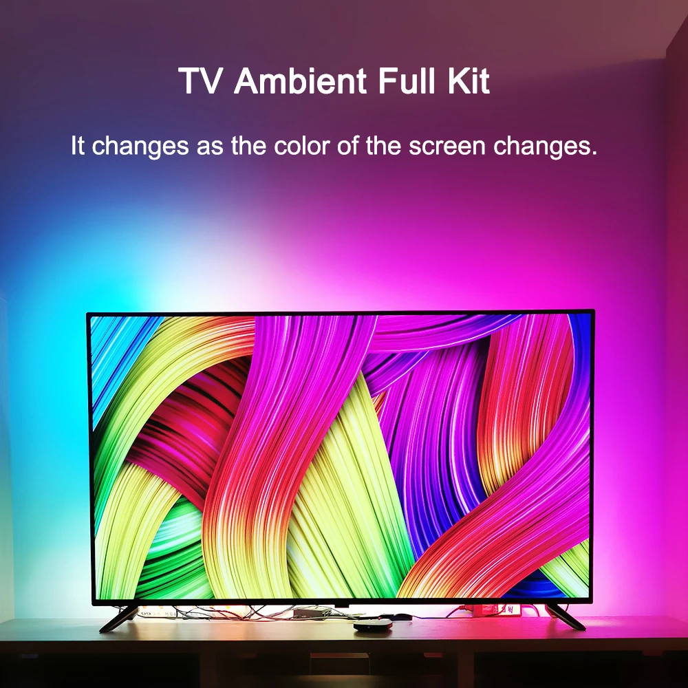 Комплект подсветки для телевизора ПК 4K HDMI Wi-Fi Alexa голосовое управление Google Assistant HD