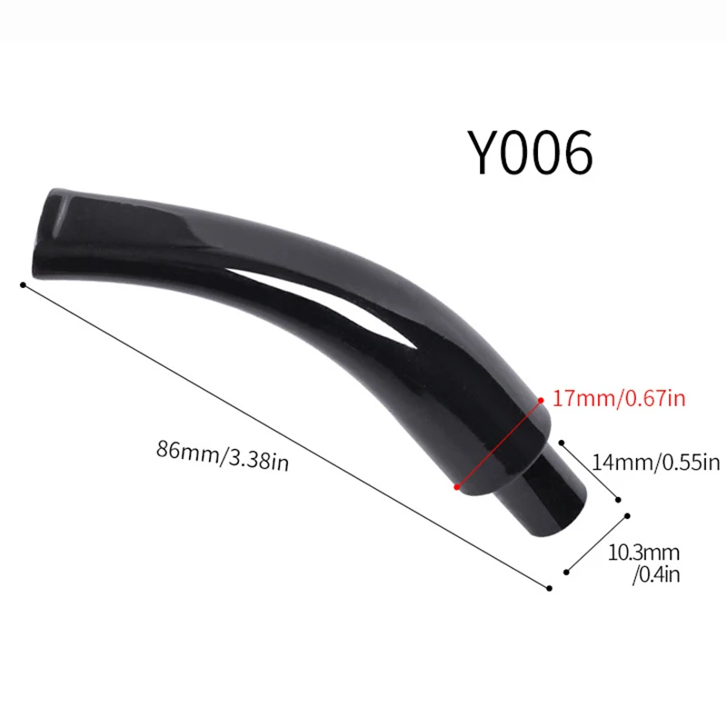 1pcs Black Acrylic Mouthpieces Pipe Stems Tobacco Pipe Stem for Smoking Tool Accessories Bent Taper 9mm Filter DIY Holder 4