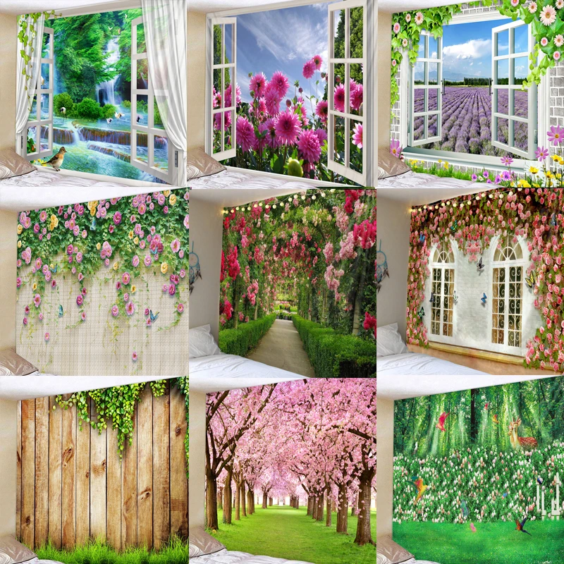 Plant Flower Wall Tapestry Wall Hanging Large Size Wall Tapestry Cheap