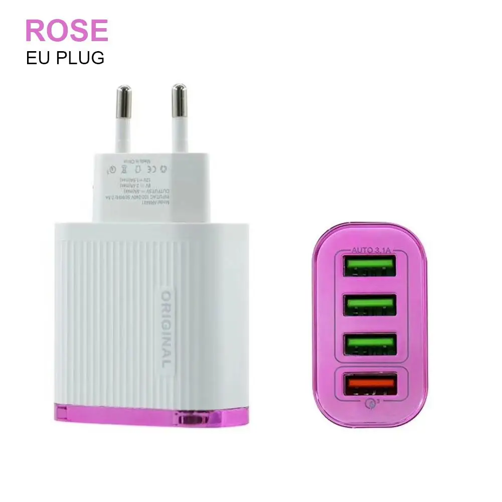 4 порта USB зарядное устройство быстрый смарт Быстрый 4 USB настенное зарядное устройство для Xiaomi samsung huawei мобильный телефон Быстрая Зарядка адаптер ЕС/США штекер