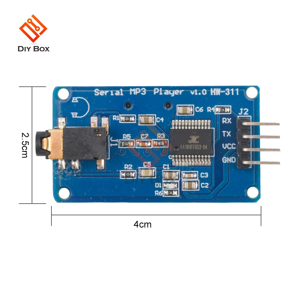 YX5300 MP3 Player Module Wav Format Music Player Voice Serial Port Control Music Module TF Card Slot