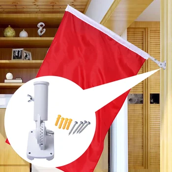

Anti Rust Display Bracket 180 Degree Rotation Adjustable Angle Wall Mounted Flag Pole Holder Durable Porch Easy Install Patio