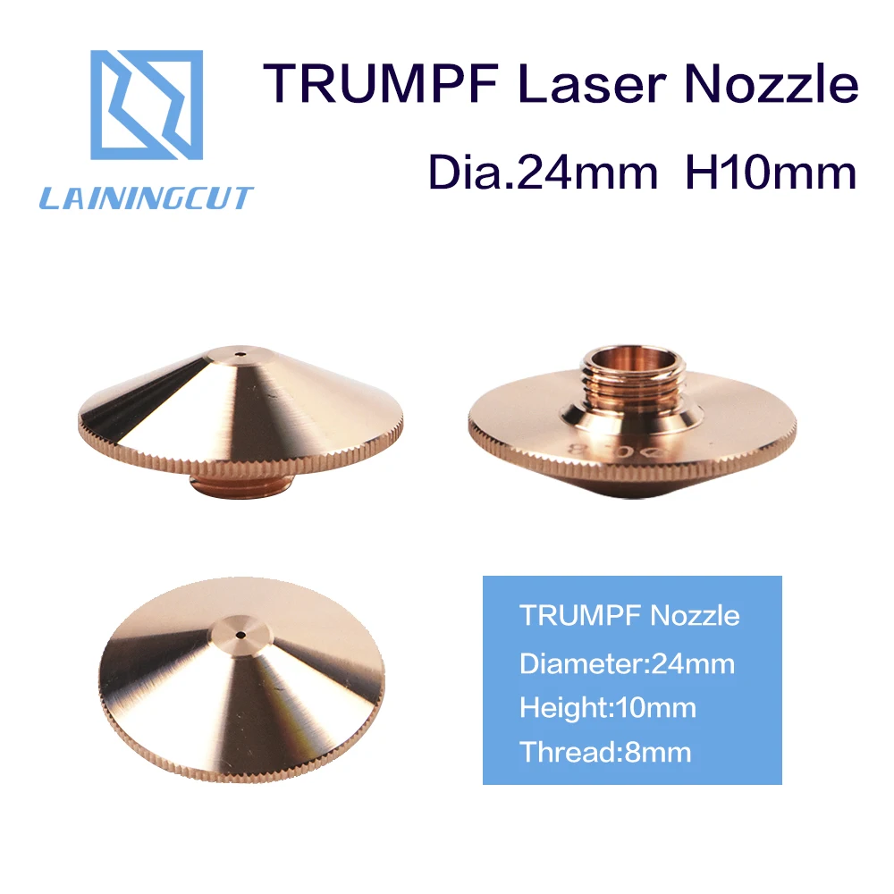 

LSKCSH Trumpf ECE fiber Laser Cutting Nozzle Dia.24mm H10mm M8 Caliber0.8-2.7 for Trumpf raytools Copper Import Type 0124561
