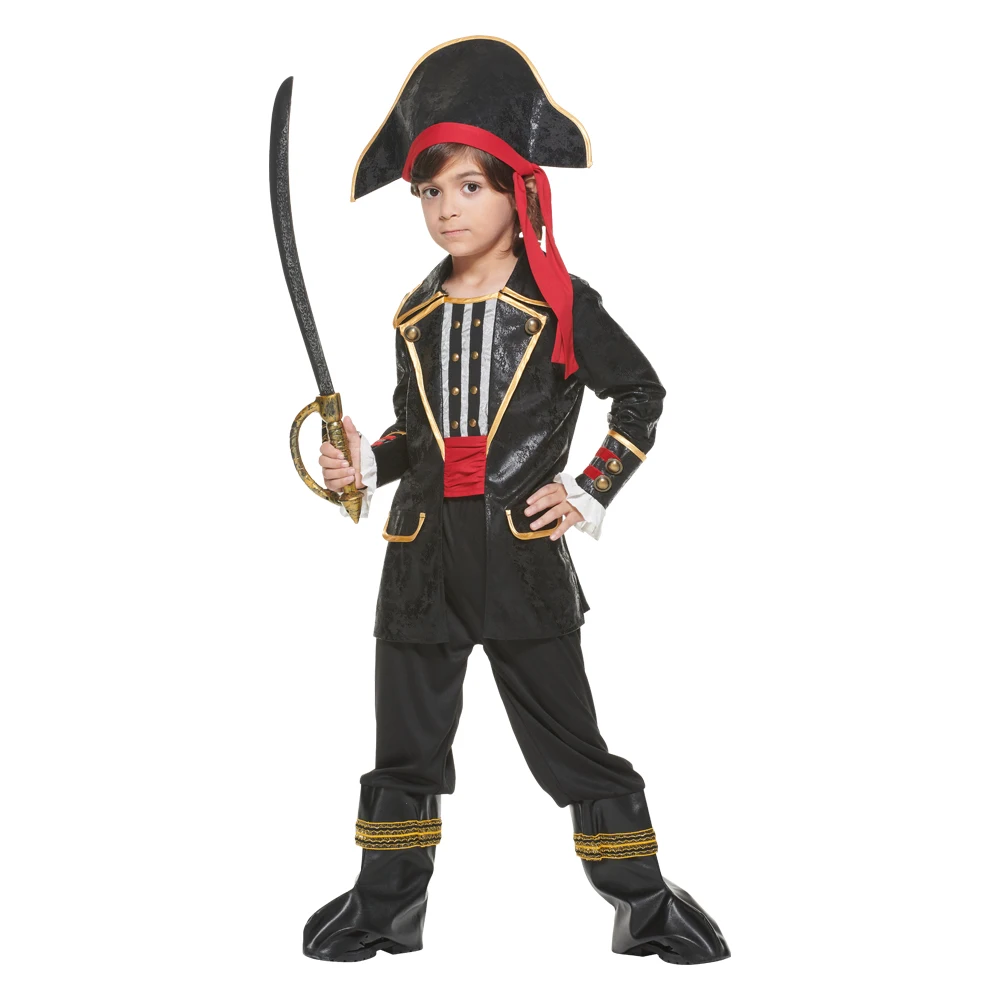 Deluxe Boys Pirate Pirate Costume Halloween Captain Cosplay Set Di Abbigliamento, Senza Oggetti Di Scena Inclusi
