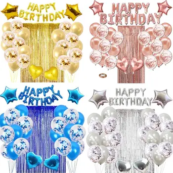 

Balloons Confetti Set Chrome ballon Birthday decor Party Wedding Decoration Wedding Anniversary globals Metallic*