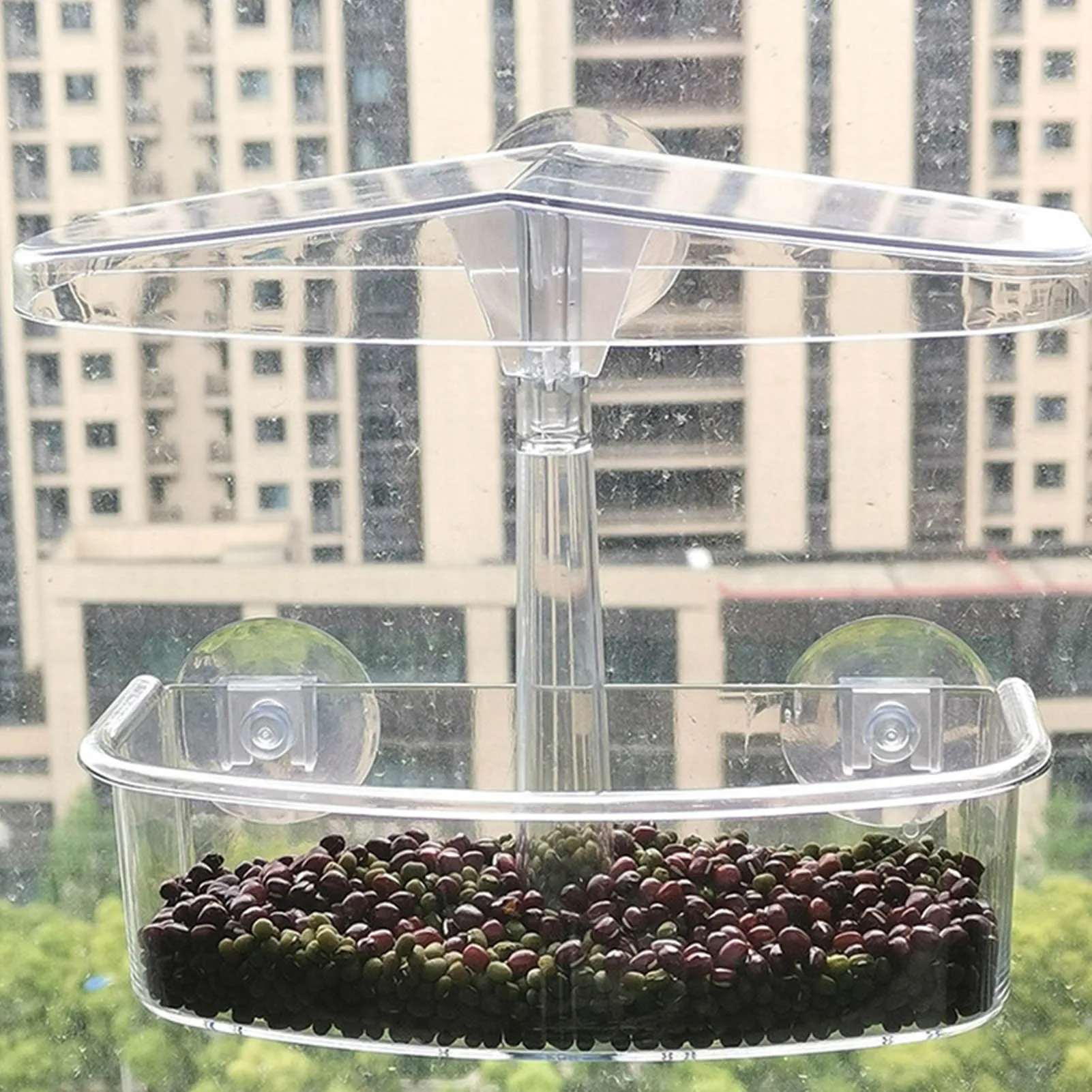 Bird Feeder Transparent Window Viewing Bird Feeders Tray Birdhouse Pet Water Feeder Suction Cup Mount House Type