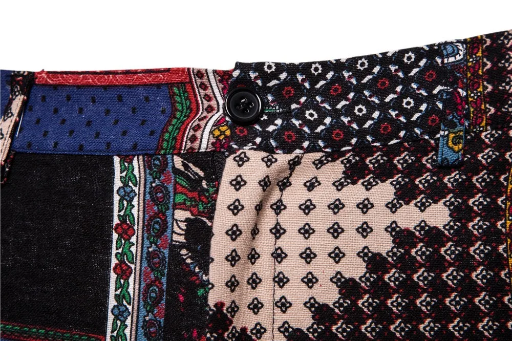 Joycosin Men's Pants Autumn Winter Men pants Casual Fashion 3D plaid Patchwork Straight Zipper Pants Trousers