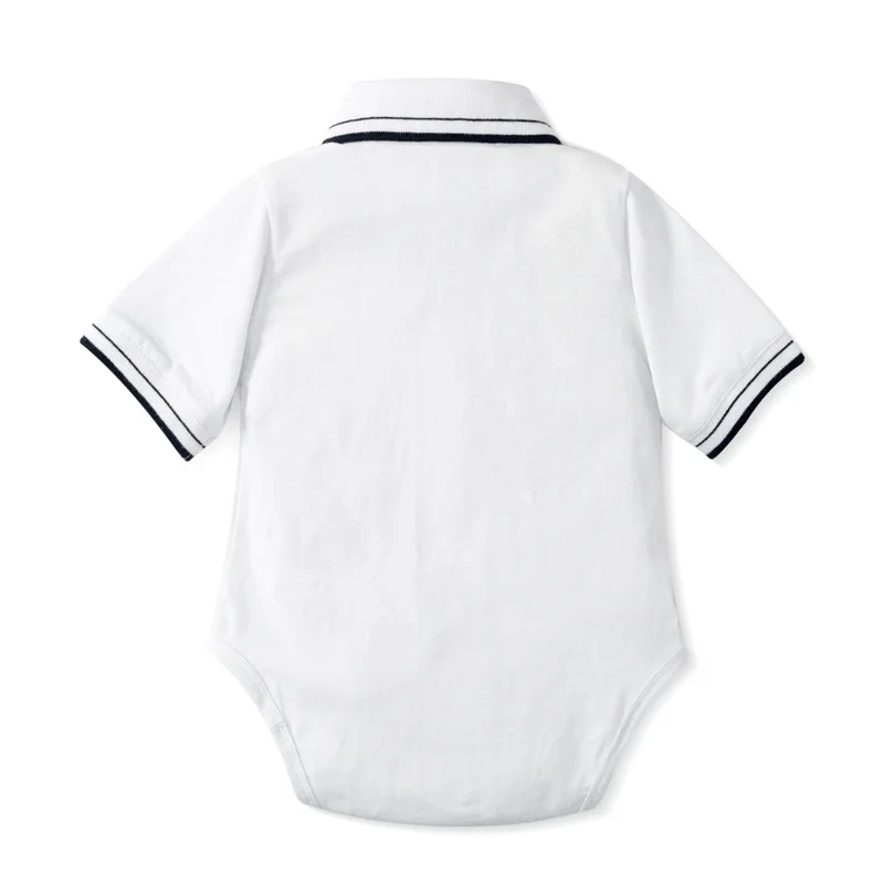 Newborn Baby Clothes Short Sleeve Cotton Baby White Romper Navy Shorts Set Summer Casual Soft Children Clothing for Boy