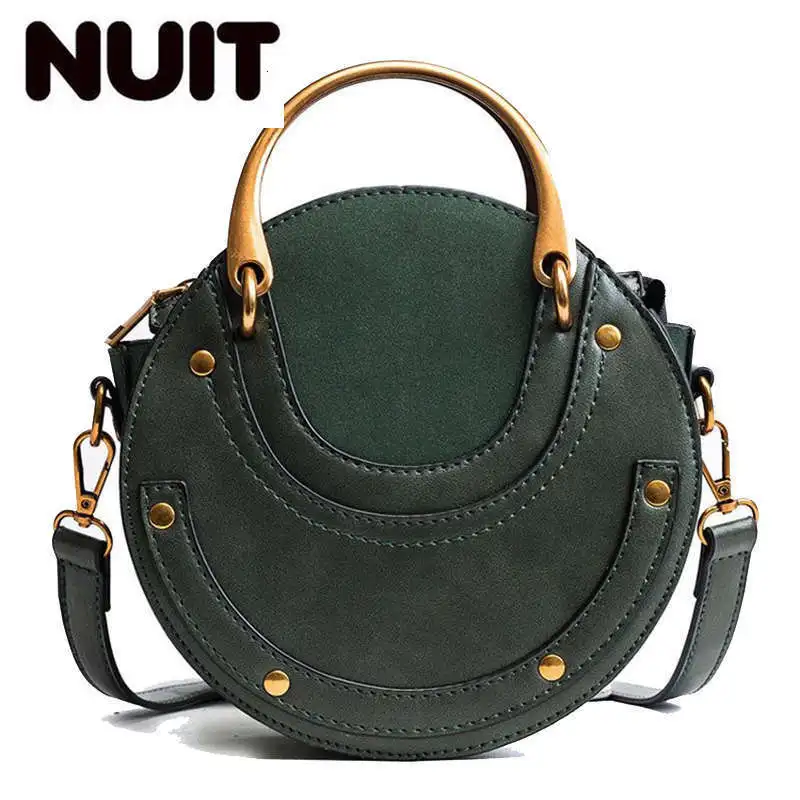 

Fashion Round Handbag Women Bags Handbag Rivet Summer Lady Fashion Shoulder Messenger Bag Luxury Handbags Leather Women Bag
