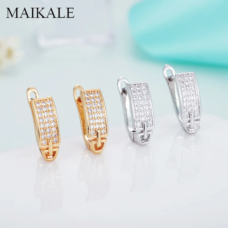 Женские серьги гвоздики с фианитом MAIKALE модные компактные