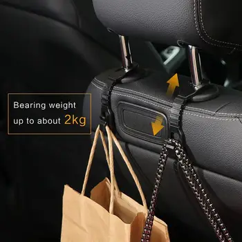 

Hot Onever 2 Pcs Car Seat Back Hooks Set Clips Bags Hanger Holder Universal Car Organizer Automobiles Headrest Mount Storage Hoo