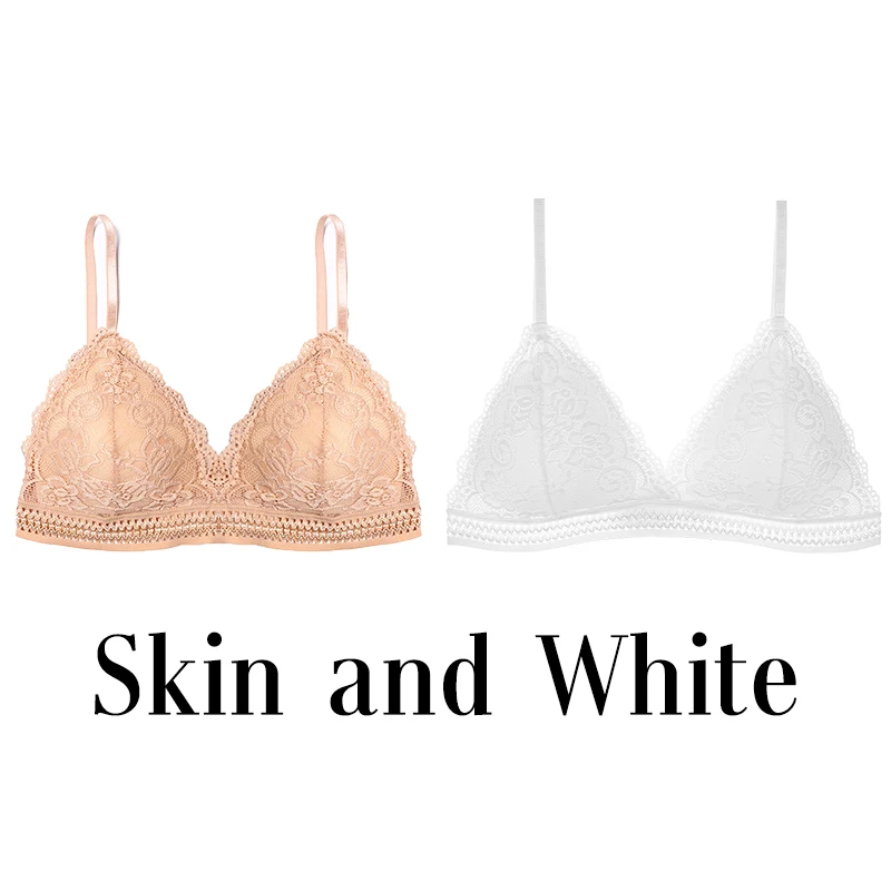 skin and white 1/2 шт Французский Стиль бюстгальтер без косточек бесшовный бюстгальтер с глубоким v-образным вырезом, кружевной бюстгальтер Беспроводной тонкий сексуальное нижнее белье; мягкие и спортивный бюстгальтер для девочек переходного возраста от Для женщин Лидер продаж - Цвет: skin and white