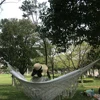 Outdoor Garden Hammock Tassel Canvas Swing Chair Hanging Bed Hiking Camping Hunting Foldable Hammock Photo Props 5