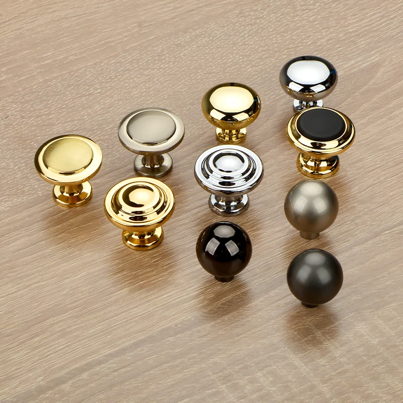

New Simple Drawer Cabinet Handle Zinc Alloy Drawer Handle Wardrobe Dresser Single Hole Ball Handle Furniture Cabinet Handle
