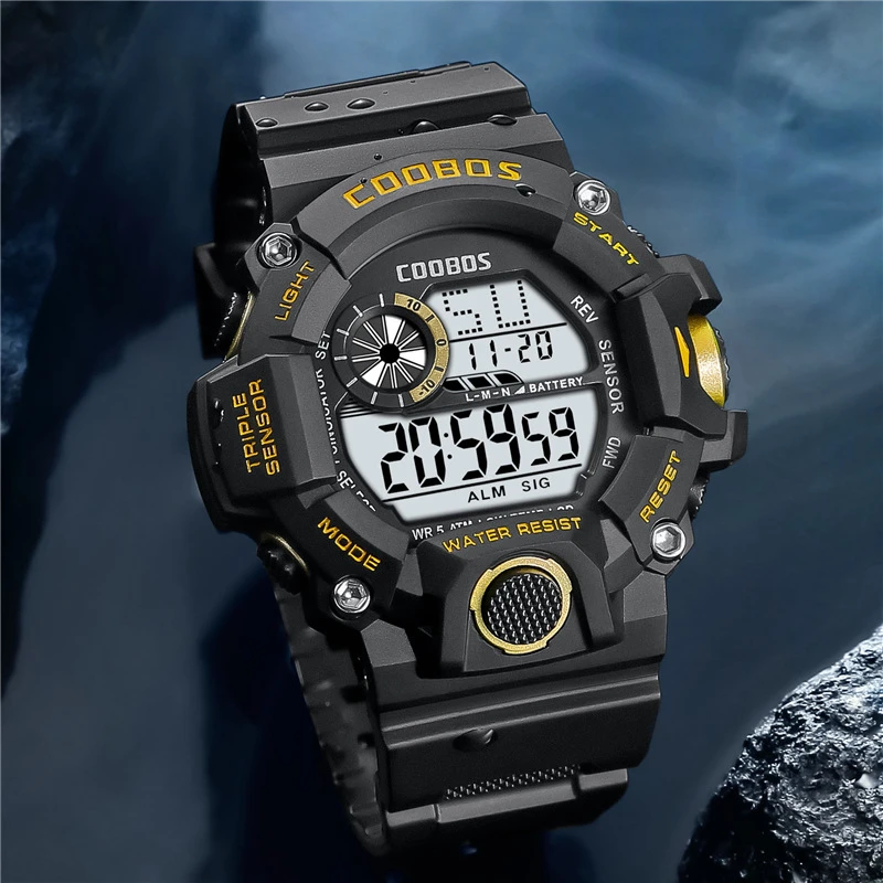 2020 Gold Watch For Men Top Luxury Sport Led Luminous Digital Wrist Watches Waterproof Week Display Date Clocks For Male zegarki