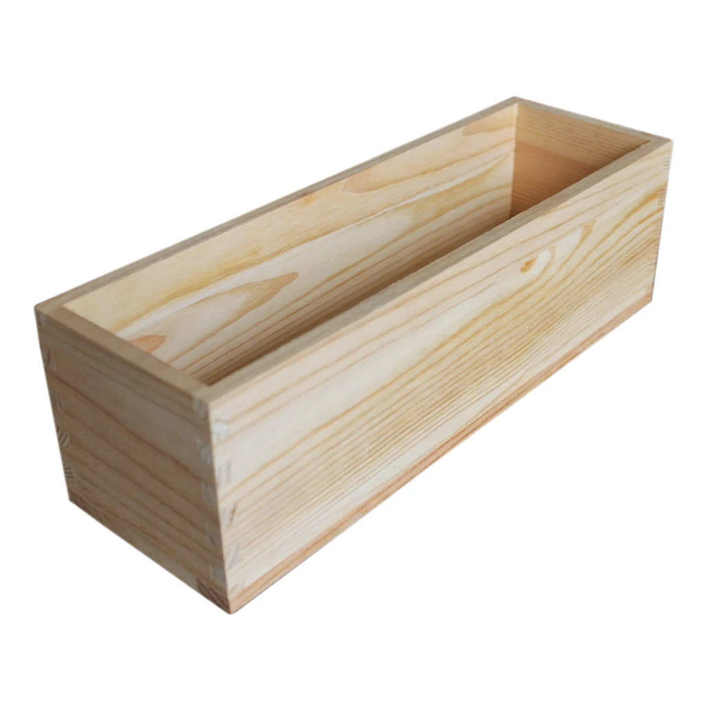 직사각형 모양 나무 상자 비누 덩어리 몰드 상자 키트, DIY 케이크 빵 양초, 더 위생적인 고품질 나무 상자, 1200g