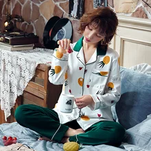 Autumn& Winter New Style 6535 Cotton Long Sleeve Trousers Pajamas WOMEN'S Cardigan Ladies Home Leisure Suit