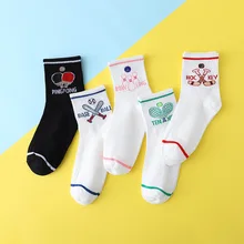 Осень Зима мультфильм мяч кавайные носки для женщин Японский Корейский стиль уличная одежда забавные хлопковые носки для женщин 120901